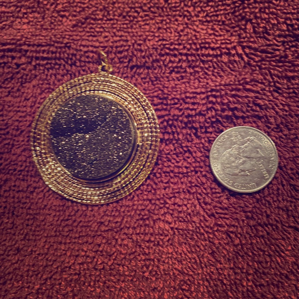 14 Karat gold Drusy Quartz Pendant